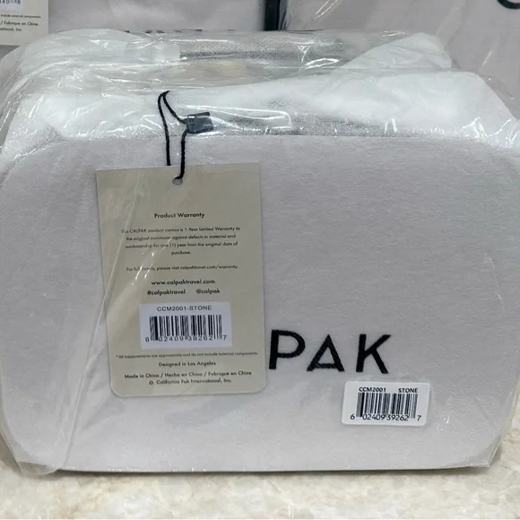 Calpak Small Clear Cosmetic Case in Stone - Picture 3 of 3